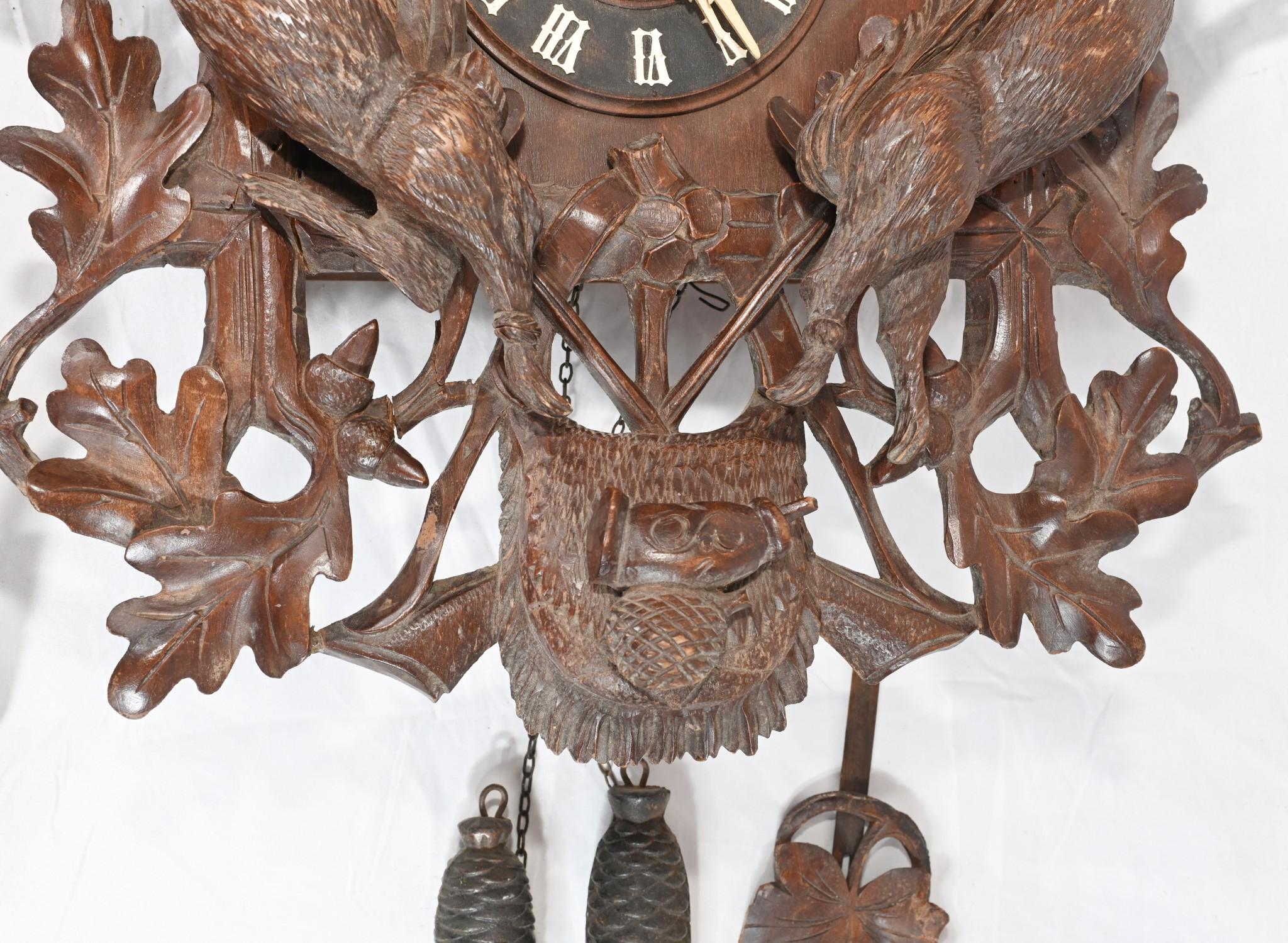 Reloj de cuco antiguo Black Forest Relojes de pared alemanes en venta 1