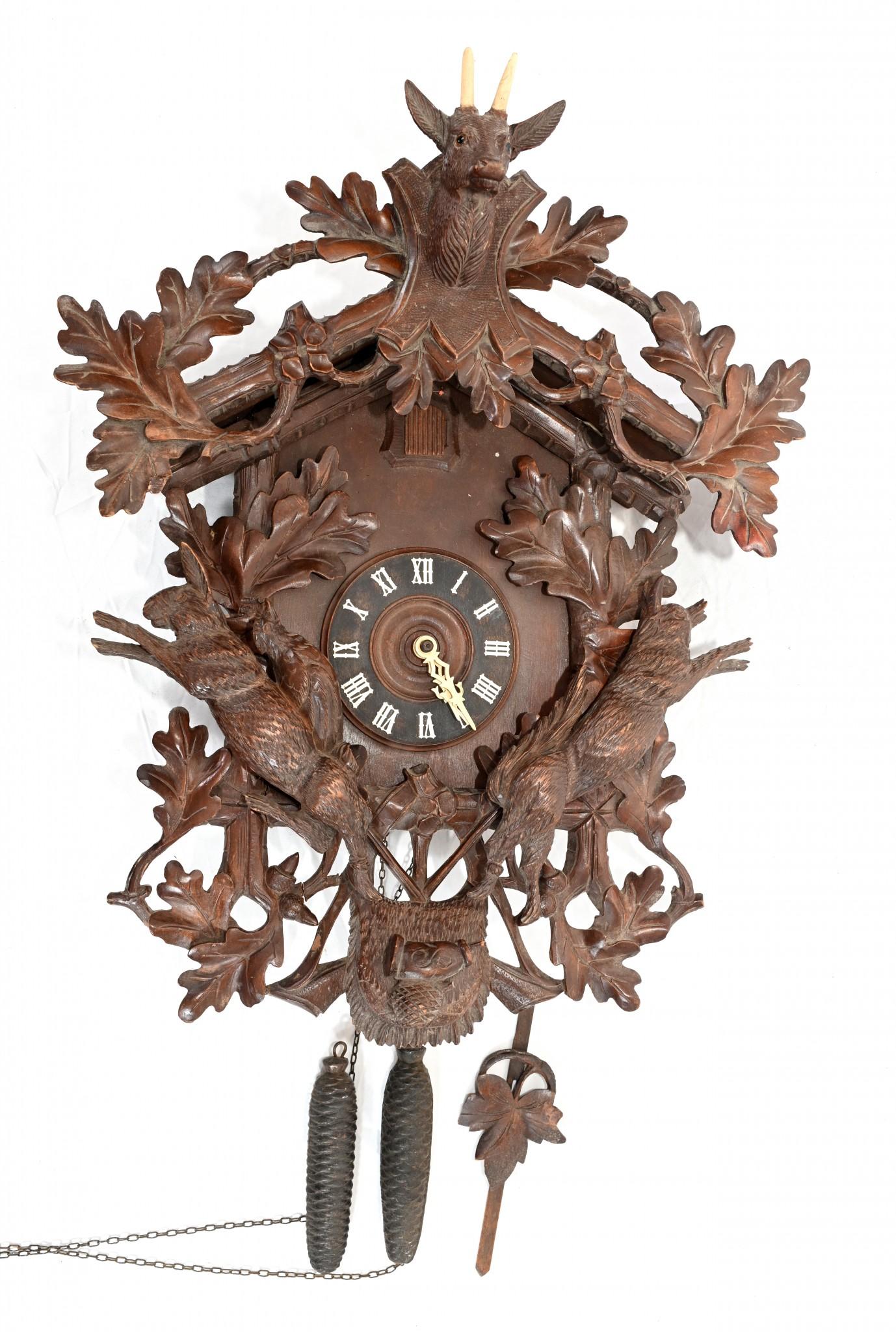 Reloj de cuco antiguo Black Forest Relojes de pared alemanes en venta 2