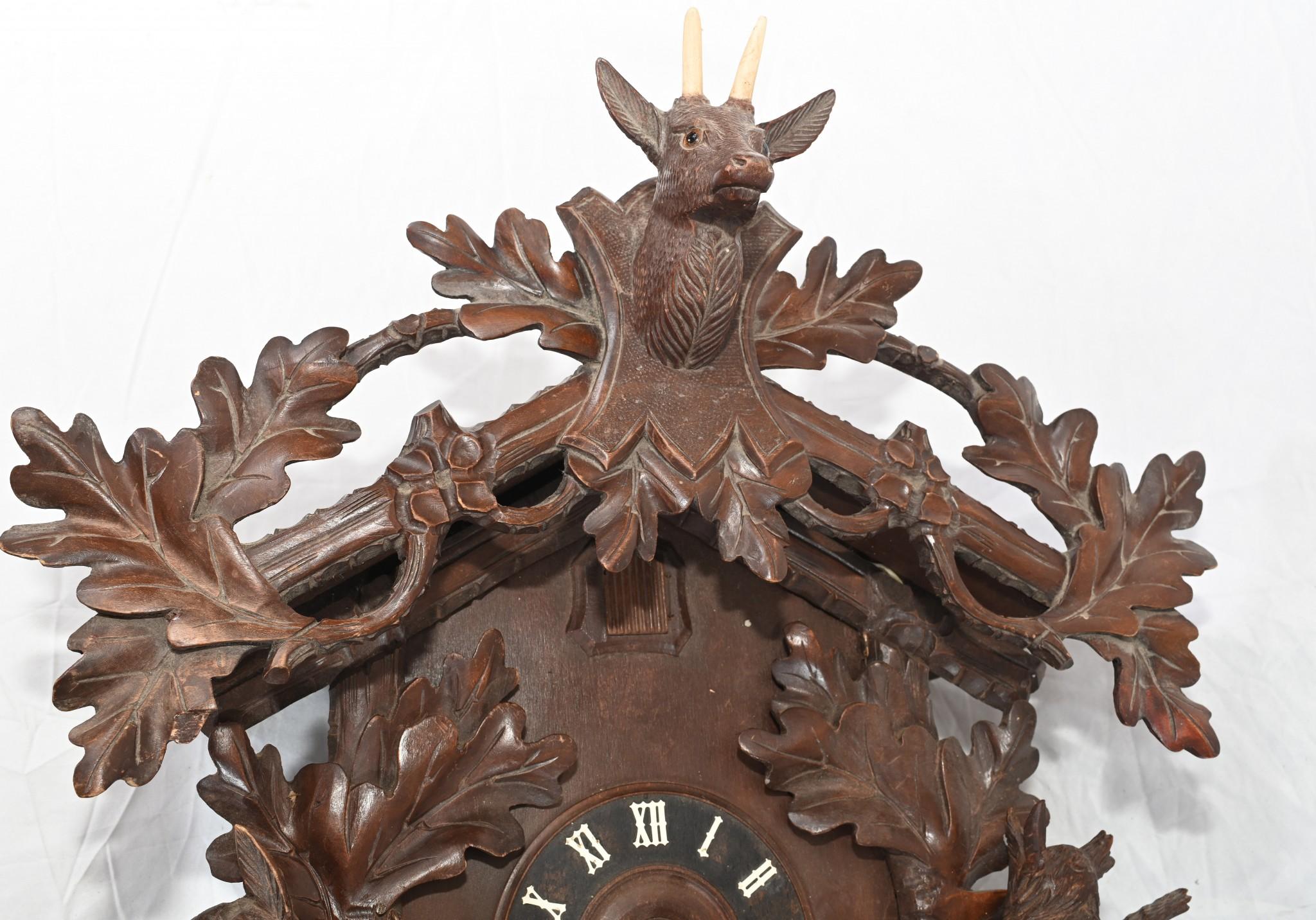 Reloj de cuco antiguo Black Forest Relojes de pared alemanes en venta 3