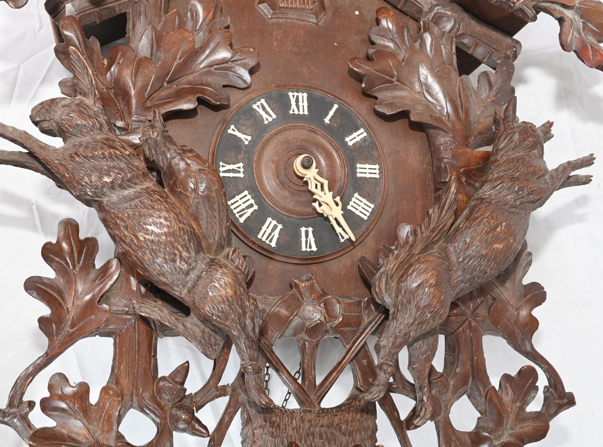 Reloj de cuco antiguo Black Forest Relojes de pared alemanes en venta 4