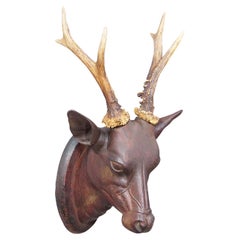 Antique Black Forest Deer Head Bavaria ca. 1890s