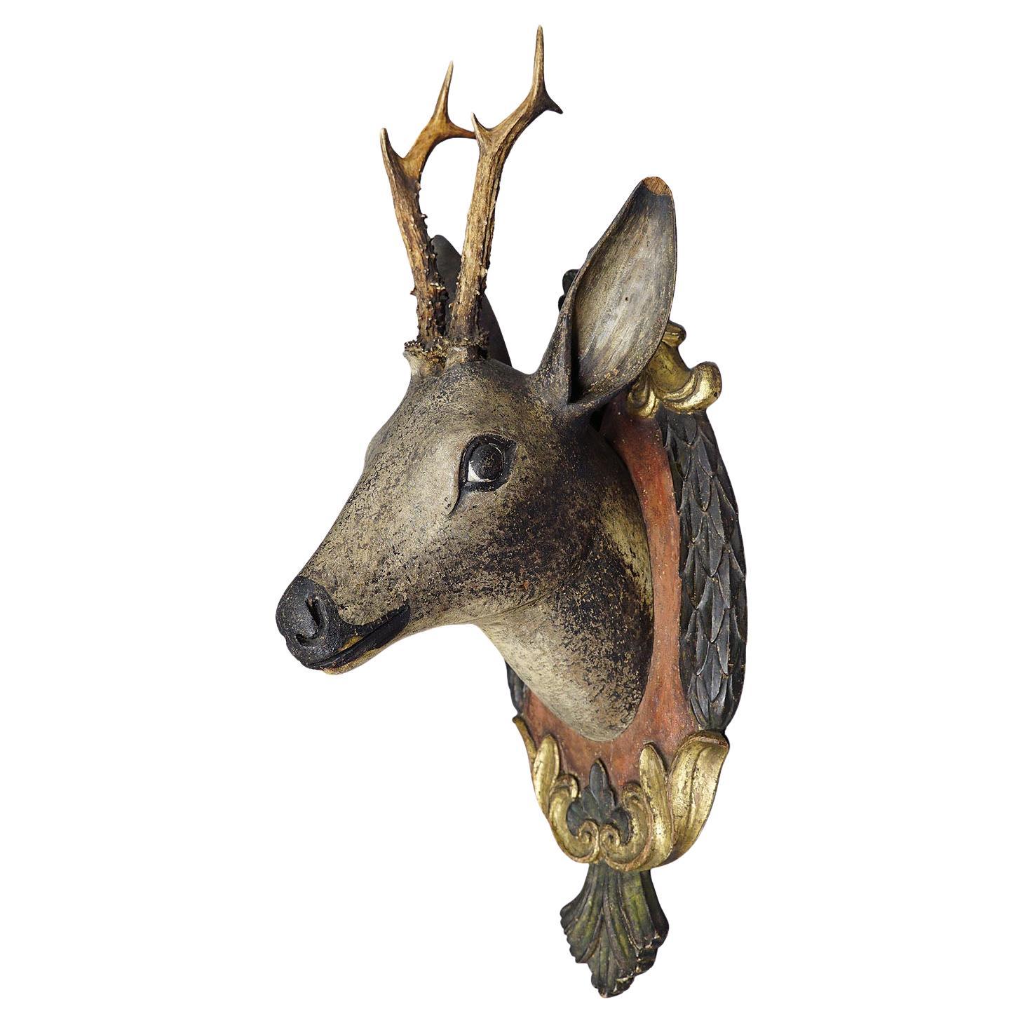 Antique Black Forest Deer Head ca. 1900s