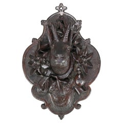 Antique Black Forest Figural Carved Wall Mount C1890