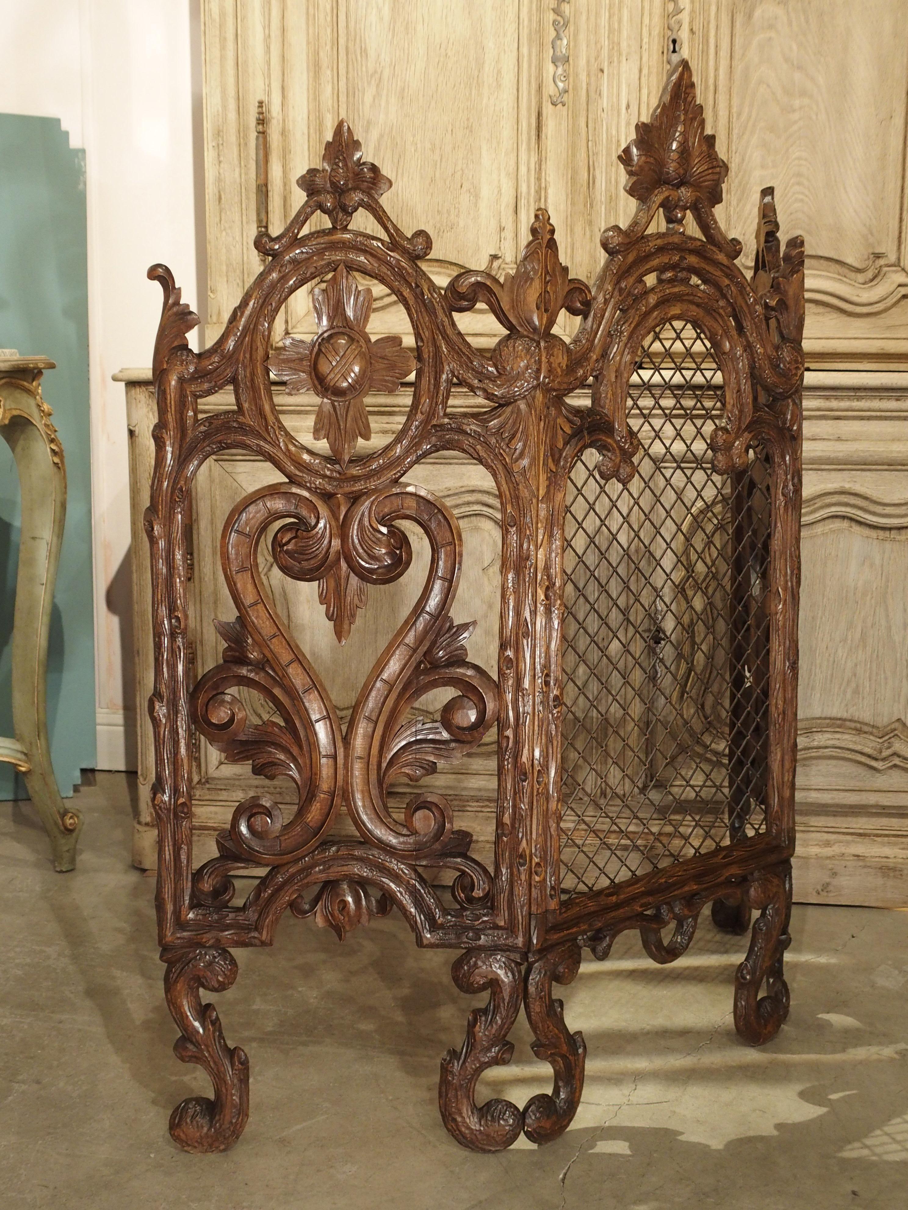 Antique Black Forest Firescreen from France, circa 1900 7