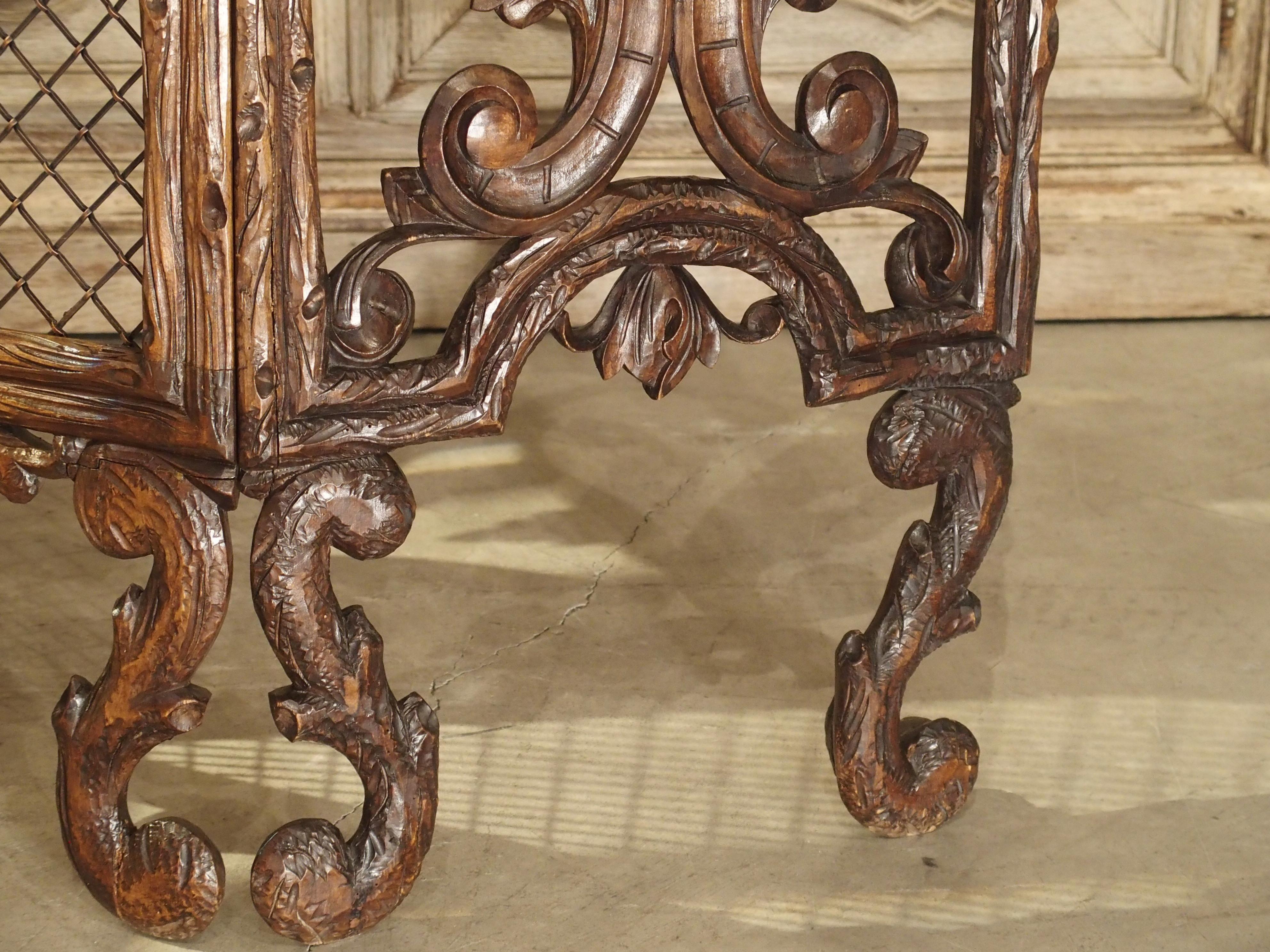 Antique Black Forest Firescreen from France, circa 1900 In Good Condition In Dallas, TX