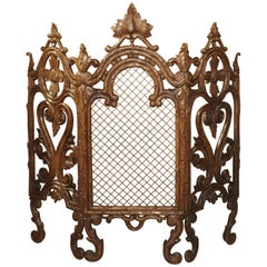 Antique Black Forest Firescreen from France, circa 1900