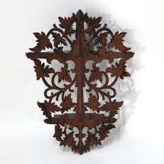 Antique Black Forest Foliate Carved Wall Shelf C1890