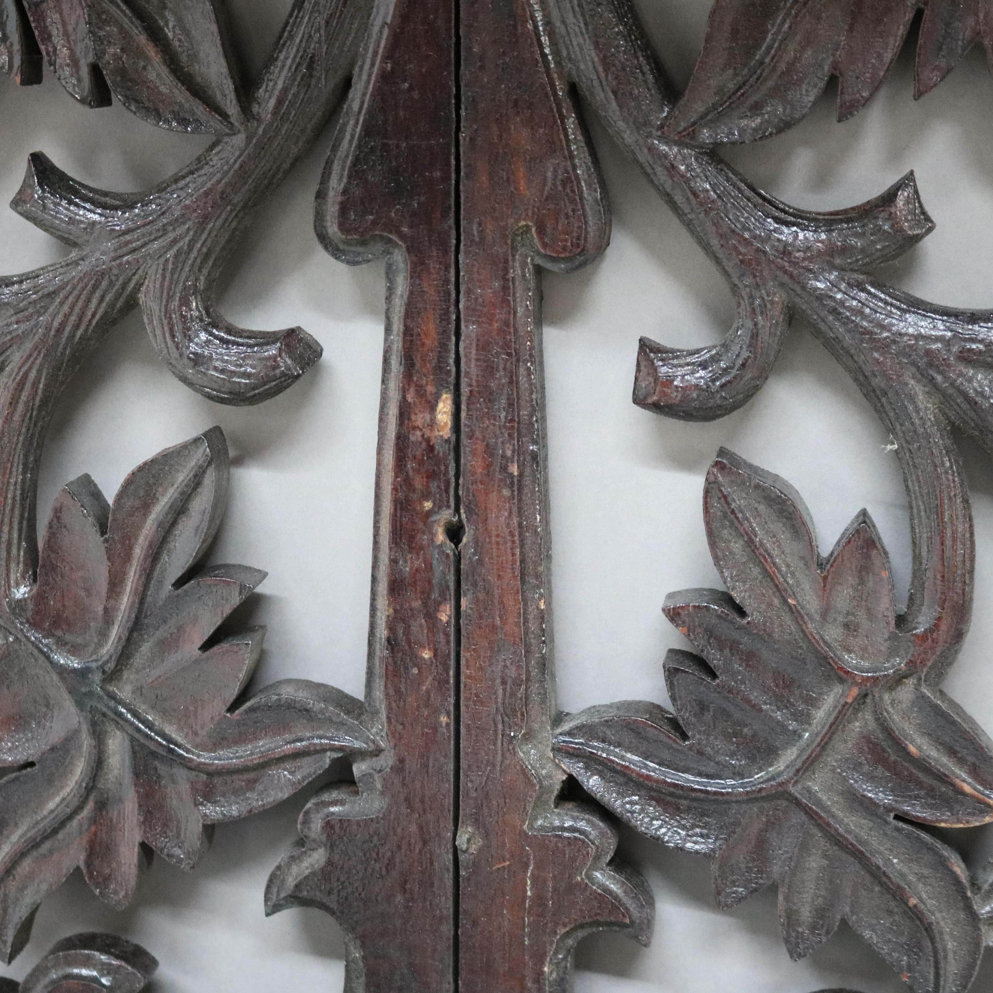 Antique Black Forest Foliate Carved Wall Shelf C1890 For Sale 2