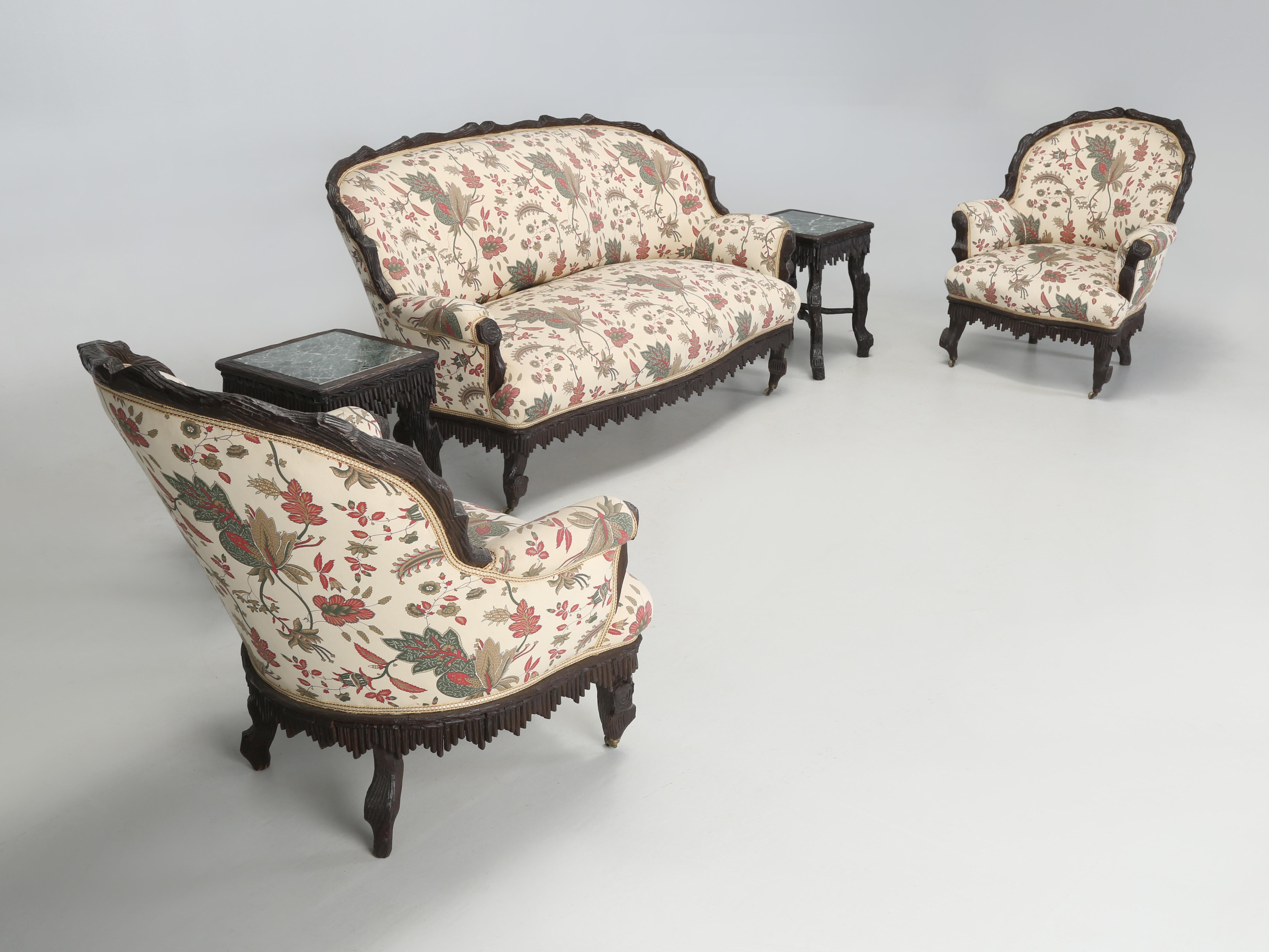 Linen version of Old Plank's Black Forest furniture. We look at Black Forest furniture as being both a bit rustic and a little whimsical. Black Forest furniture dates from the late 1800’s to the early 1900’s and although most people believe Black