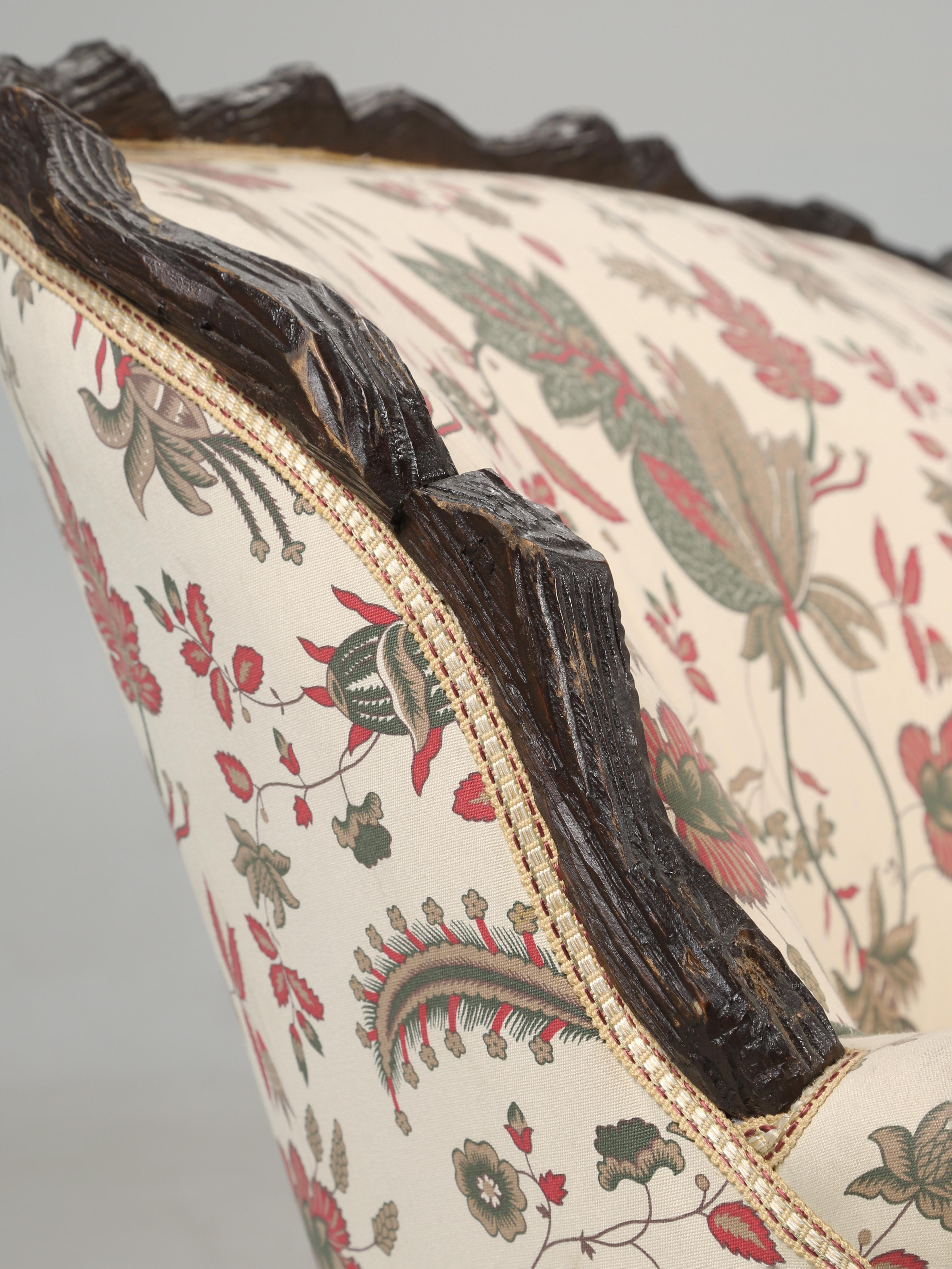 Upholstery Antique Black Forest Sofa from French Chateau in the South of France, Restored For Sale