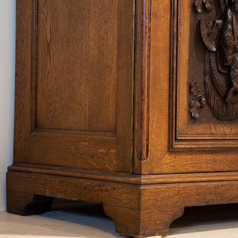 Antique Black Forest Style Gun Cabinet or Bookcase with Carved Deer Head 7