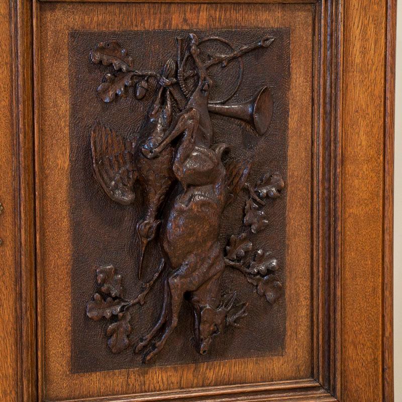 Antique Black Forest Style Gun Cabinet or Bookcase with Carved Deer Head 1