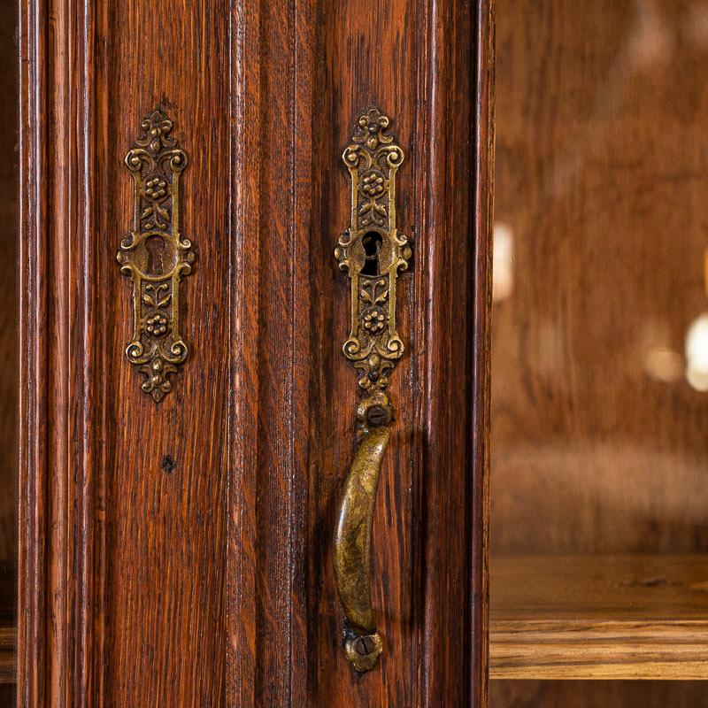 Antique Black Forest Style Gun Cabinet or Bookcase with Carved Deer Head 3