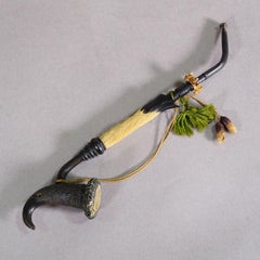 Antique Black Forest Tobacco Pipe with Chamois Horn around 1900