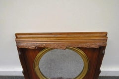 Antique Black Forest Victorian Faux Bois Carved Mahogany Gold Gilt Wall Mirror