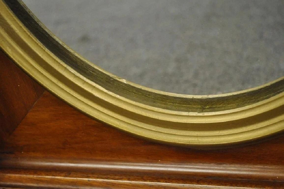 Antique Black Forest Victorian Faux Bois Carved Mahogany Gold Gilt Wall Mirror For Sale 3