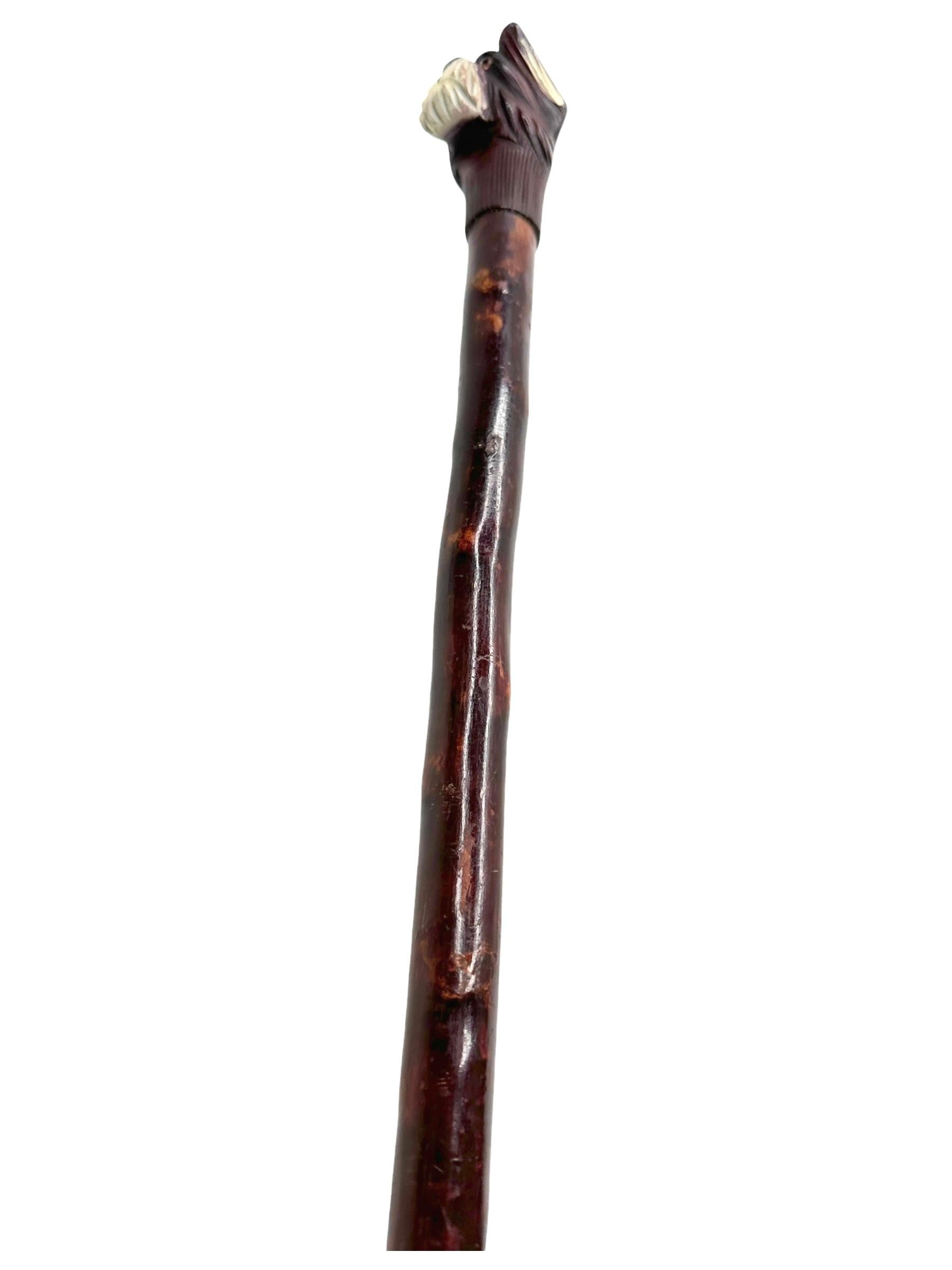 Antique Black Forest Wood Carved Scotty Dog Walking Stick Cane, 1900s, Germany For Sale 7