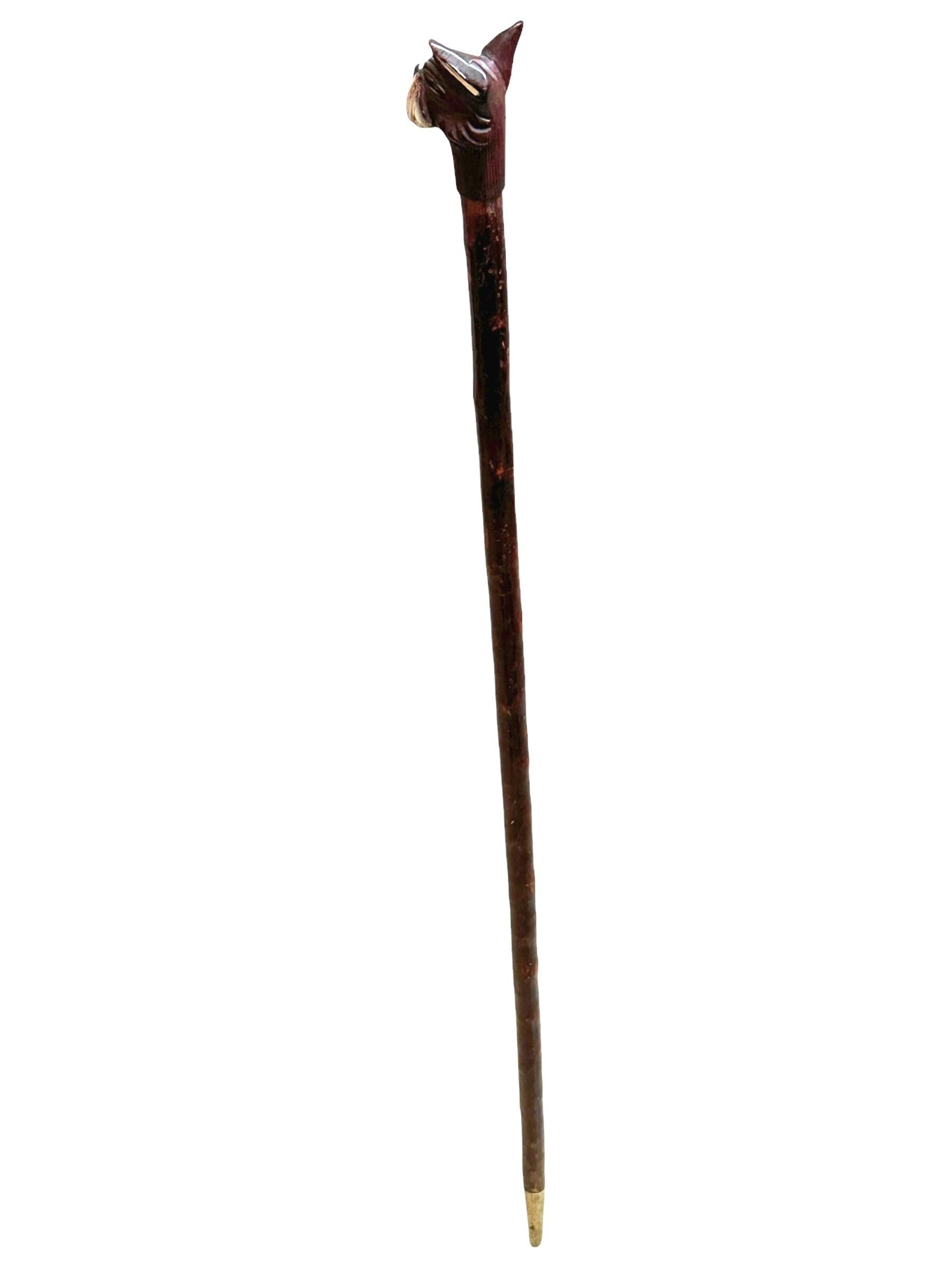 Antique Black Forest Wood Carved Scotty Dog Walking Stick Cane, 1900s, Germany For Sale 8