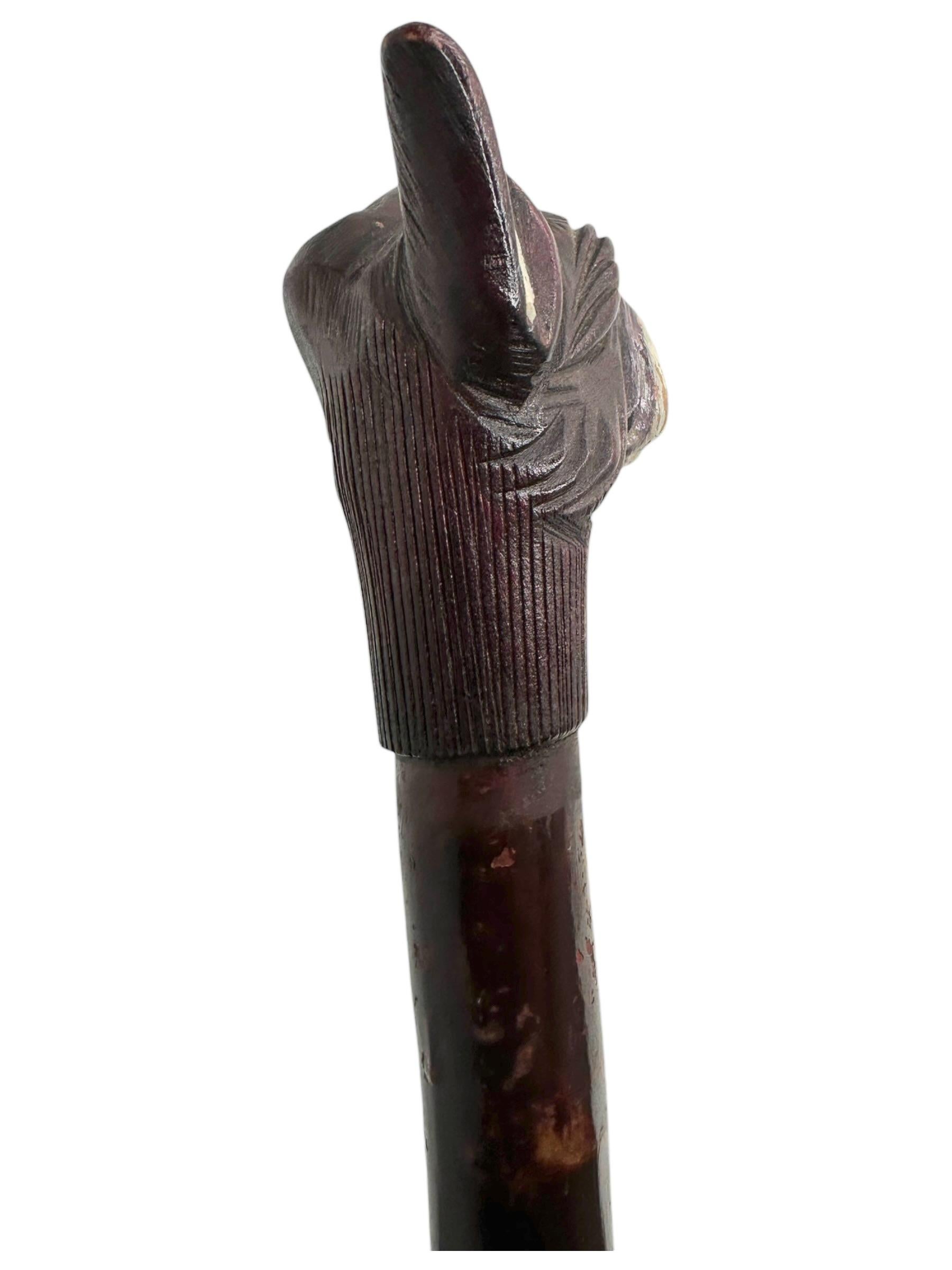 Antique Black Forest Wood Carved Scotty Dog Walking Stick Cane, 1900s, Germany For Sale 1