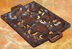 Antique Black Forrest Hand-Carved Fruit Serving Tray Lovely Decorative Piece
