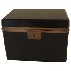 Antique Black French Opaline Box
