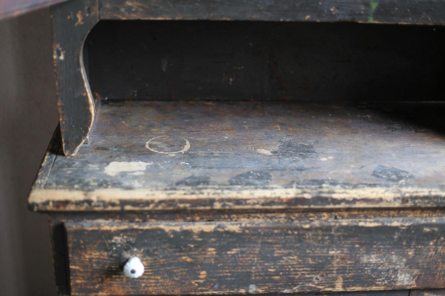 Antico mobile in vetro nero proveniente dalla Francia del 19° secolo In condizioni buone in vendita a Sammu-shi, Chiba