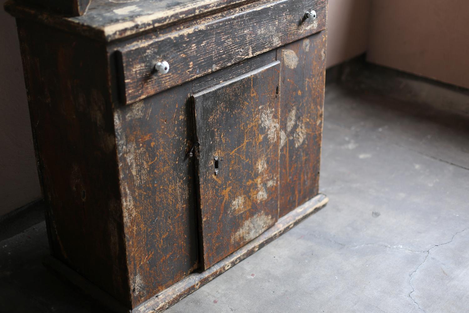 XIX secolo Antico mobile in vetro nero proveniente dalla Francia del 19° secolo in vendita