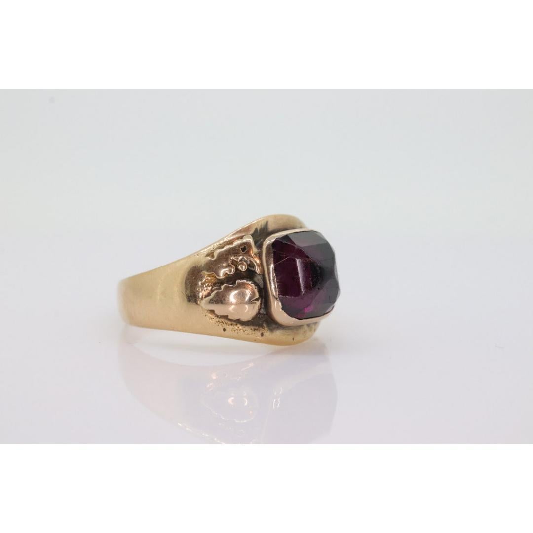 Antique Black Hills Gold ring. 10k Pyramid Garnet Black Hill Ring. Black Hills For Sale 1