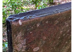 Antique Black Iron Fireback with a Tasseled Crest