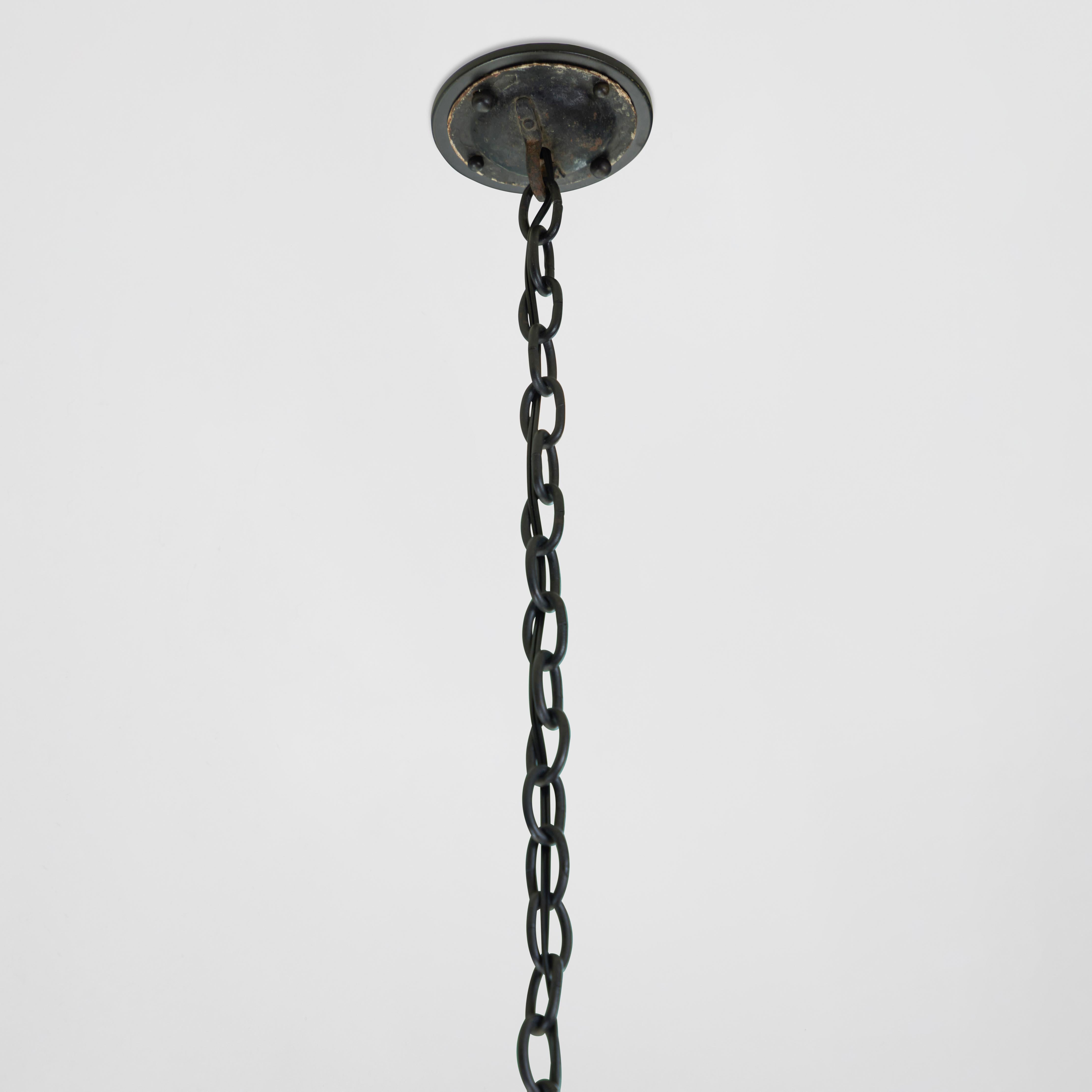 Antique Black Iron Hanging Lantern For Sale 1