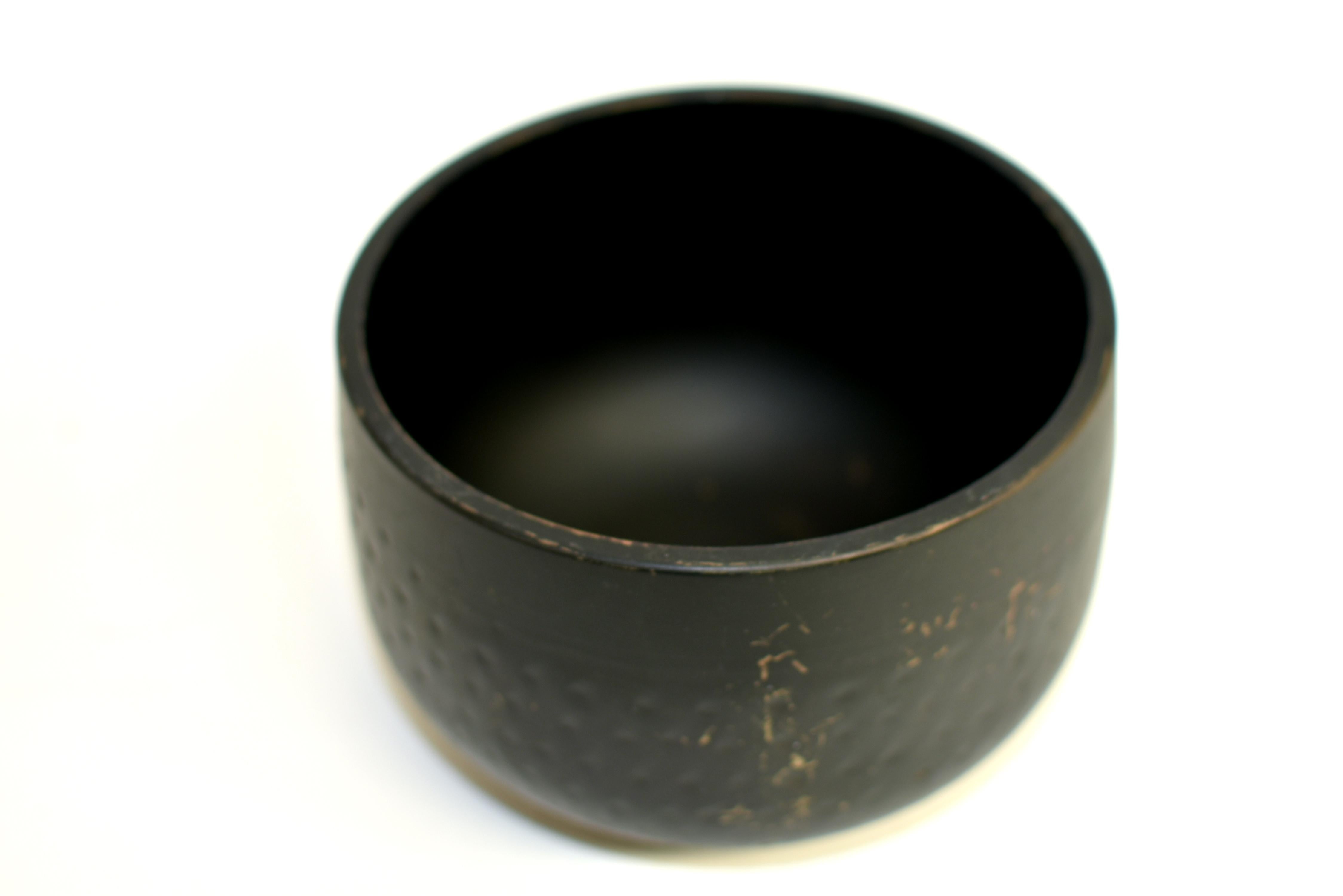 20th Century Antique Black Japanese Singing Bowl F Tone For Sale