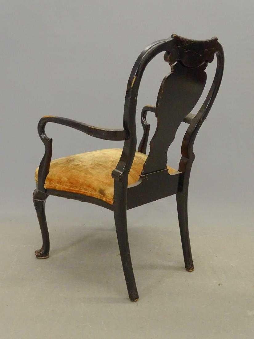 Chinoiserie Antique Black Japanned Armchair