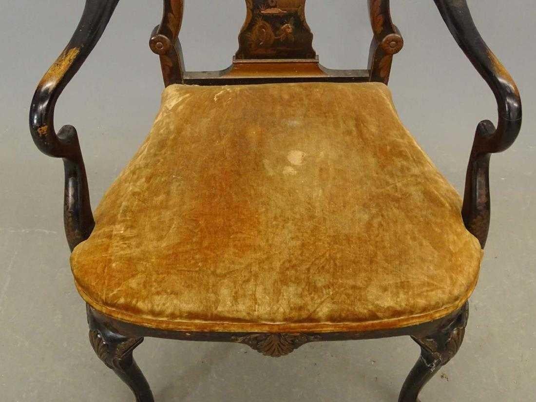Antique Black Japanned Armchair In Good Condition In Sheffield, MA