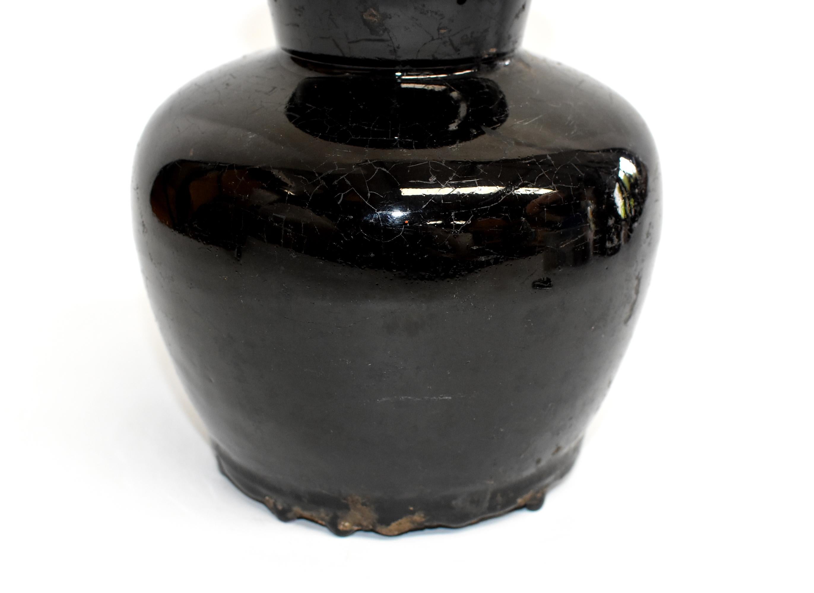 antique black pottery