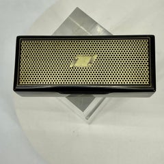 Antique Black Lacquer and Brass Trinket Decorative Box