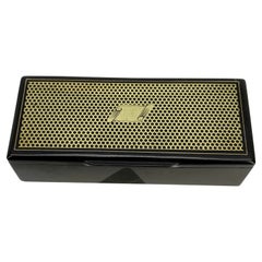 Antique Black Lacquer and Brass Trinket Decorative Box