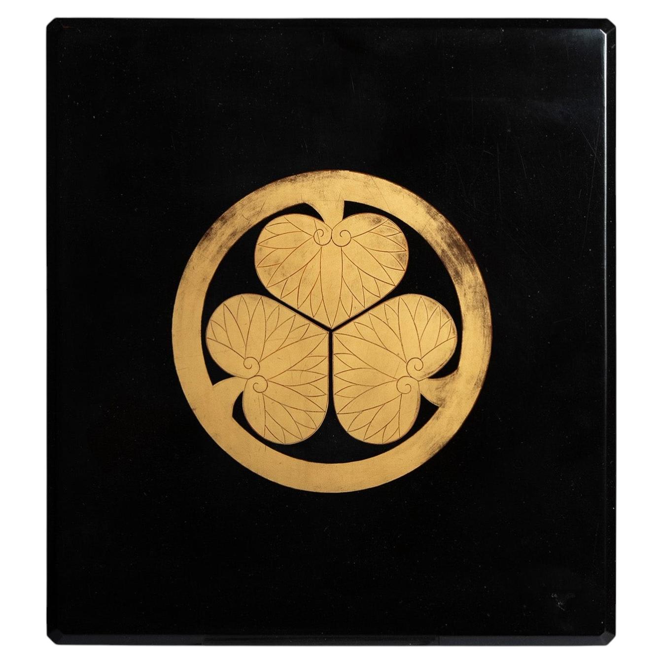 Antique Black Lacquer Suzuribako, Tokugawa Aoi Crest