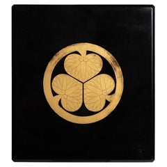 Antique Black Lacquer Suzuribako, Tokugawa Aoi Crest