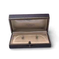 Antique black leather cufflink box by E. B. Horn Co., Boston