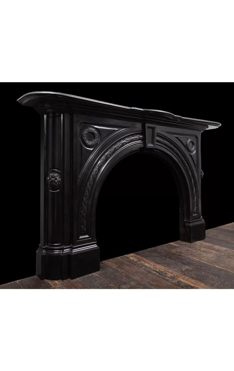 victorian black fireplace