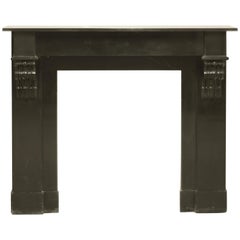 Antique Black Marble Fireplace Mantel