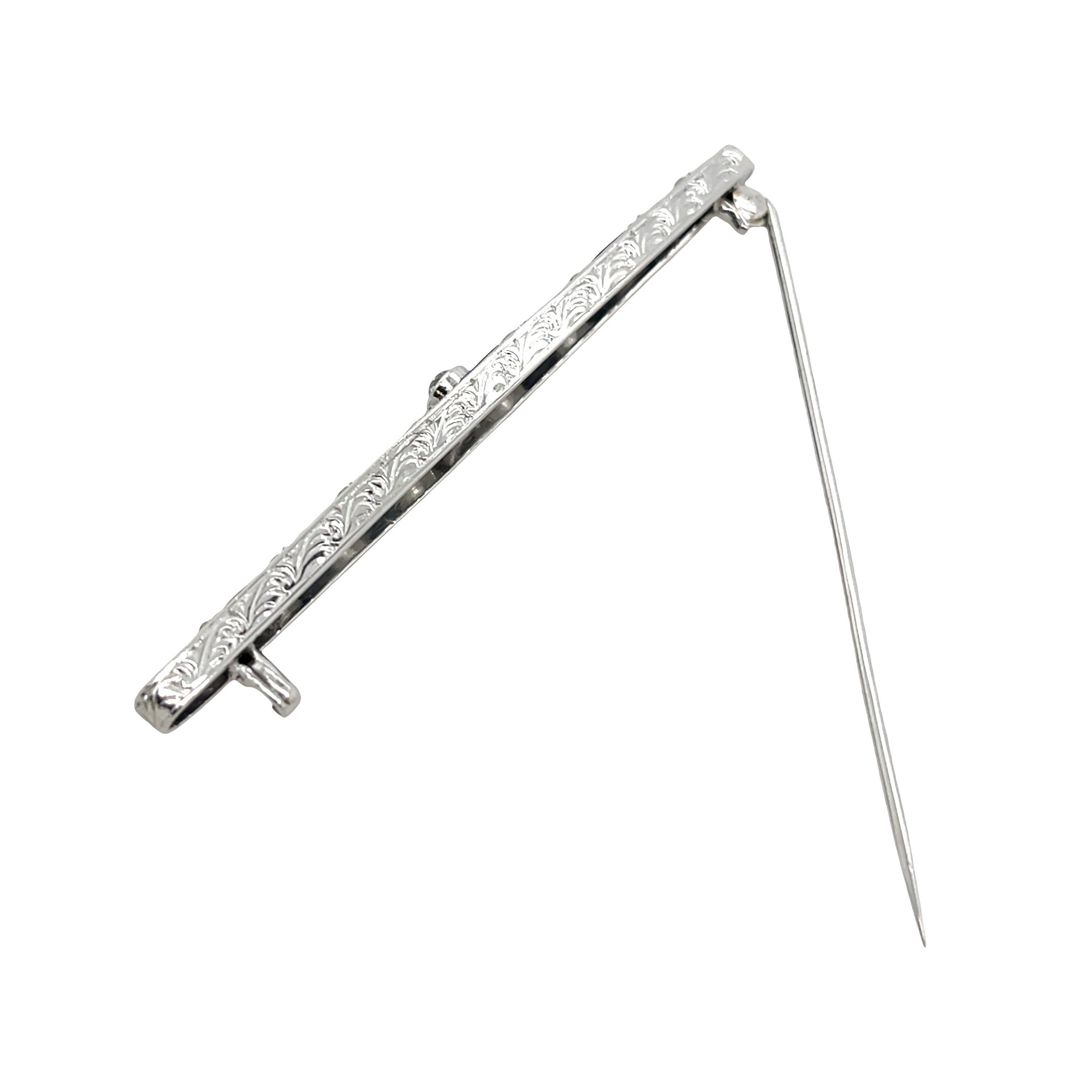 Spilla antica in platino con onice nero e diamanti In condizioni ottime in vendita a London, GB