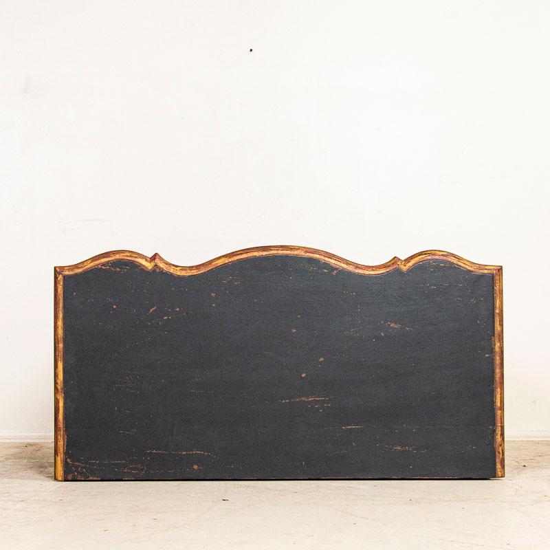 Antique Black Painted Chest of Serpentine Drawers from Denmark 4