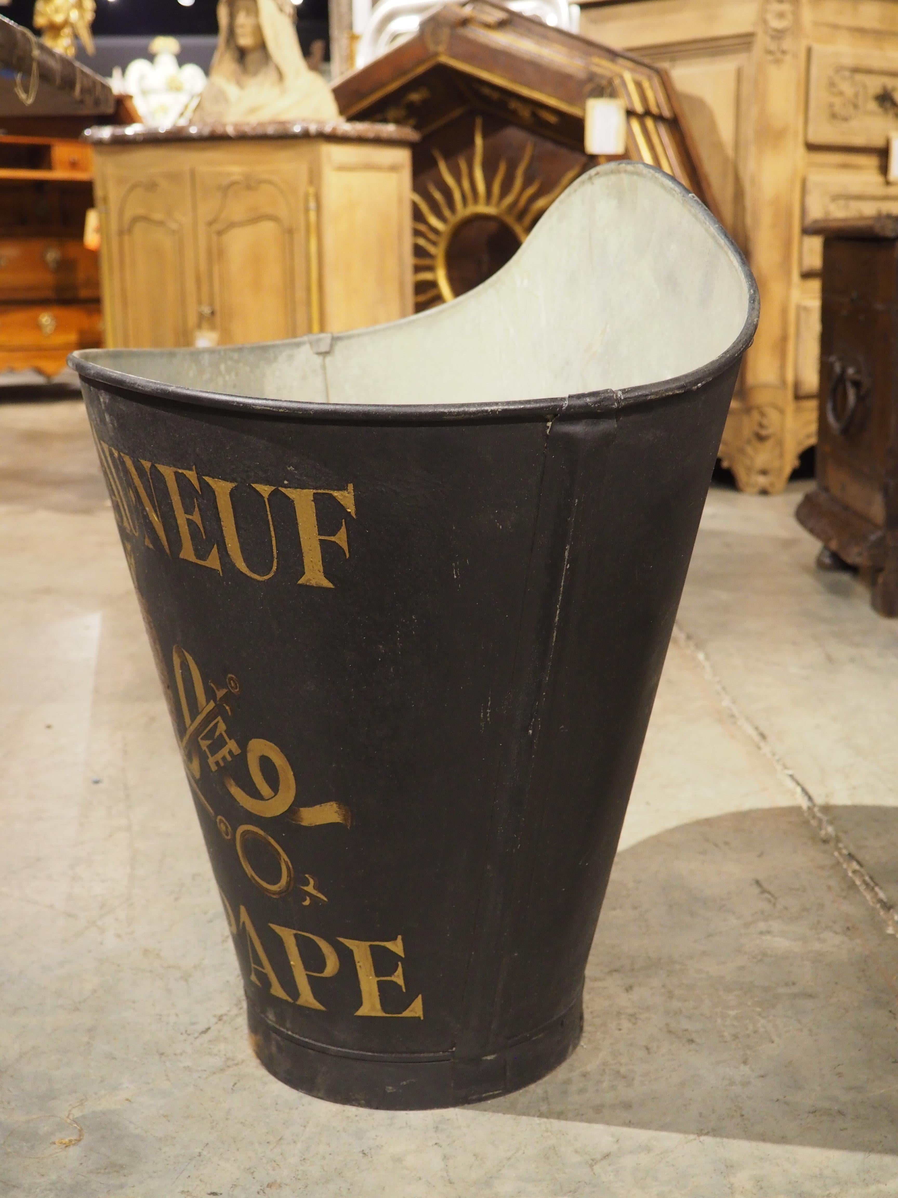 Early 20th Century Antique Black Painted French Wine Hotte from the Haute-Garonne