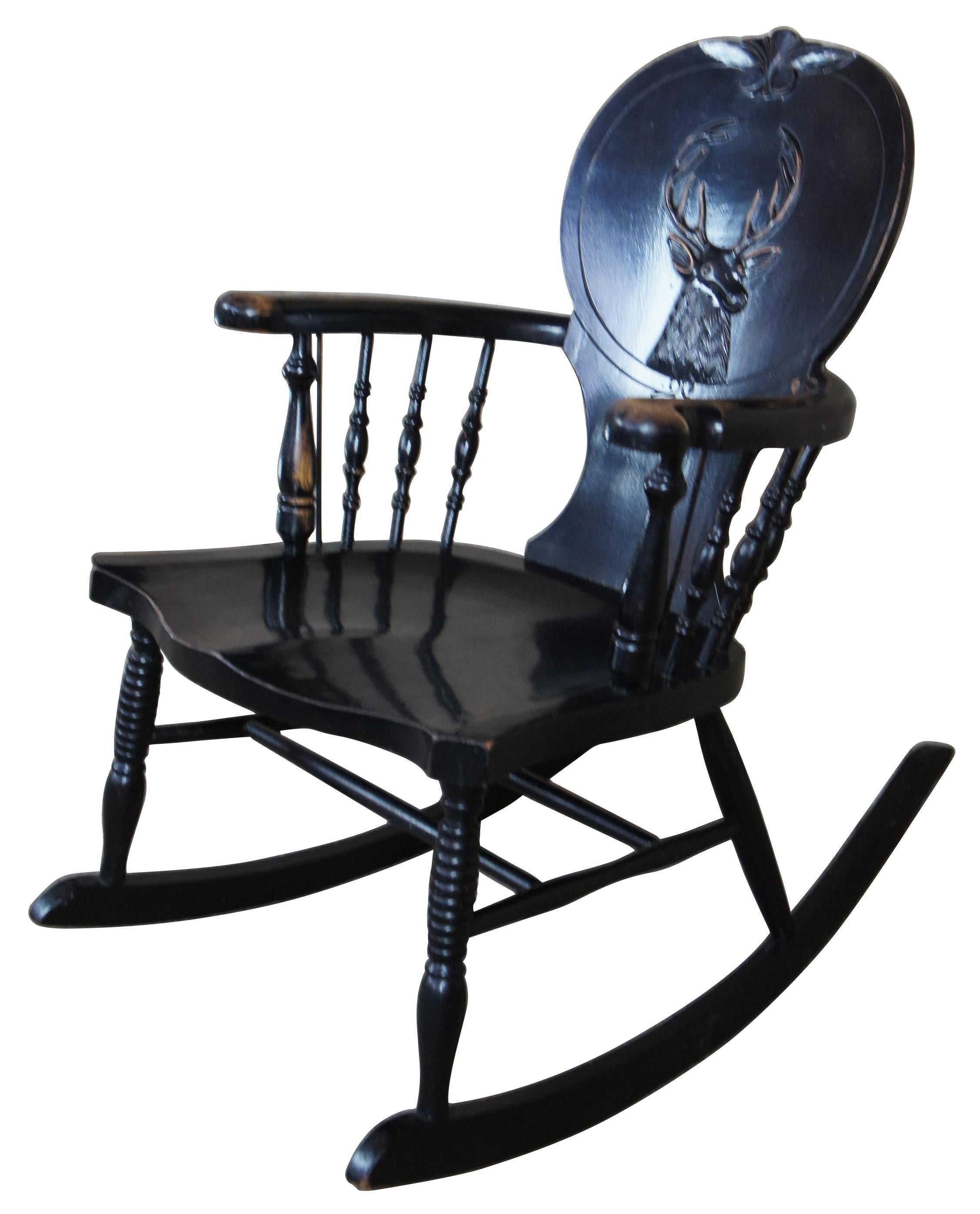 antique black rocking chair