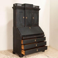 Antique Black Painted Secretary Bureau, Denmark