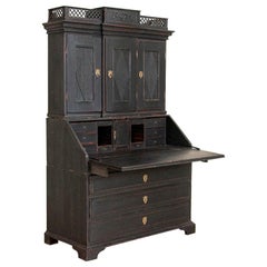 Antique Black Painted Secretary Bureau, Denmark