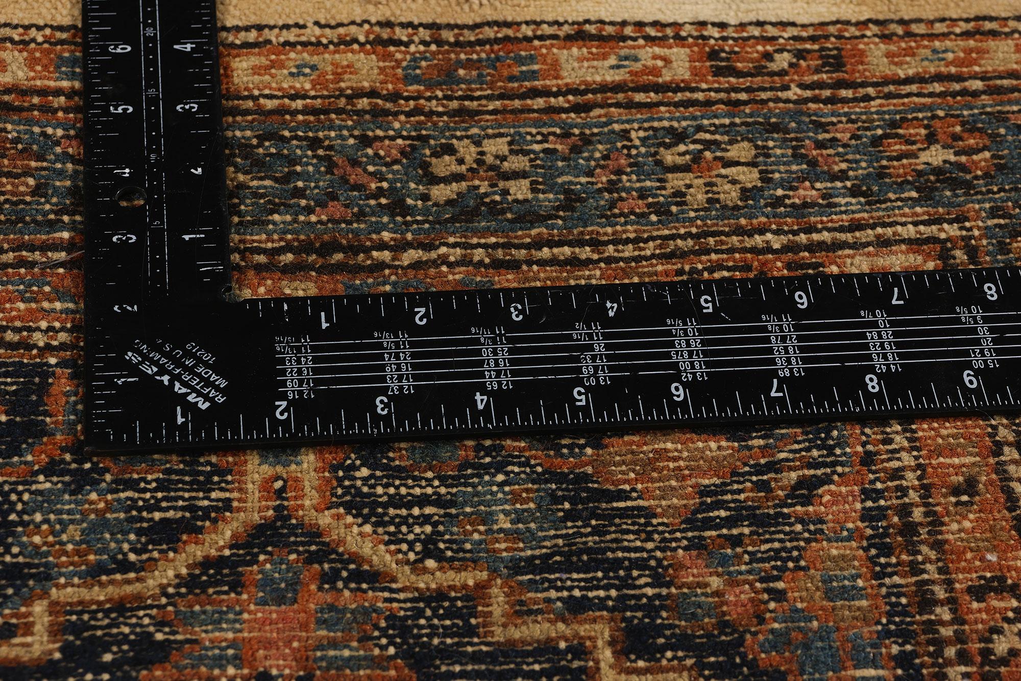 20th Century Antique Black Persian Hamadan Rug, Timeless Allure Meets Enigmatic Elegance For Sale