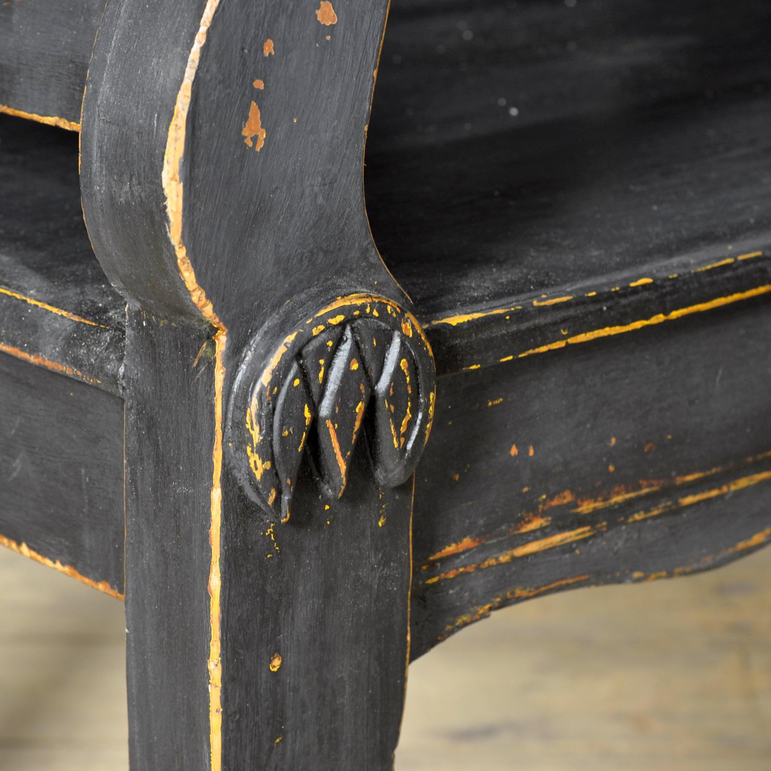 Banc ancien en pin noir, années 1900 en vente 5
