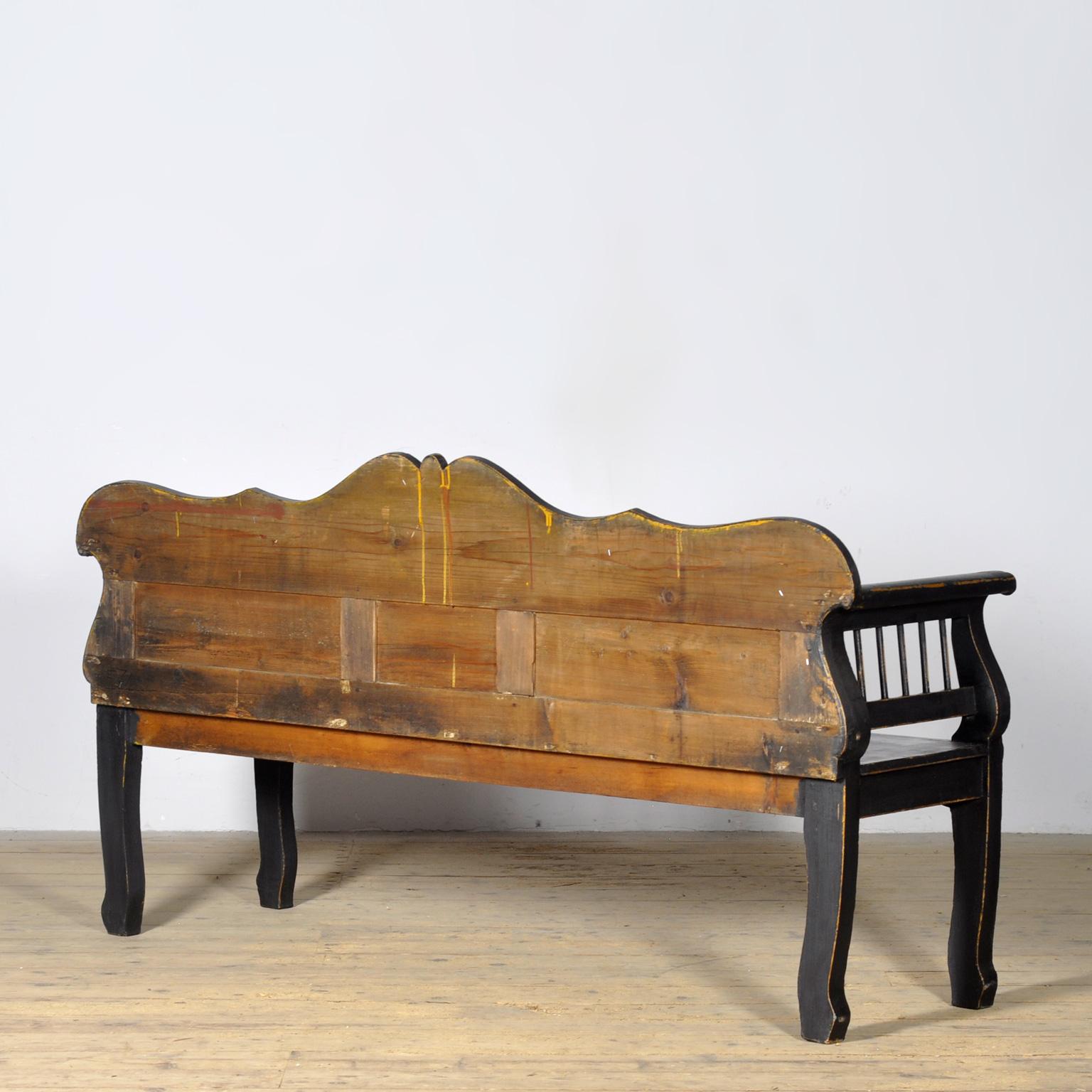 Banc ancien en pin noir, années 1900 en vente 7